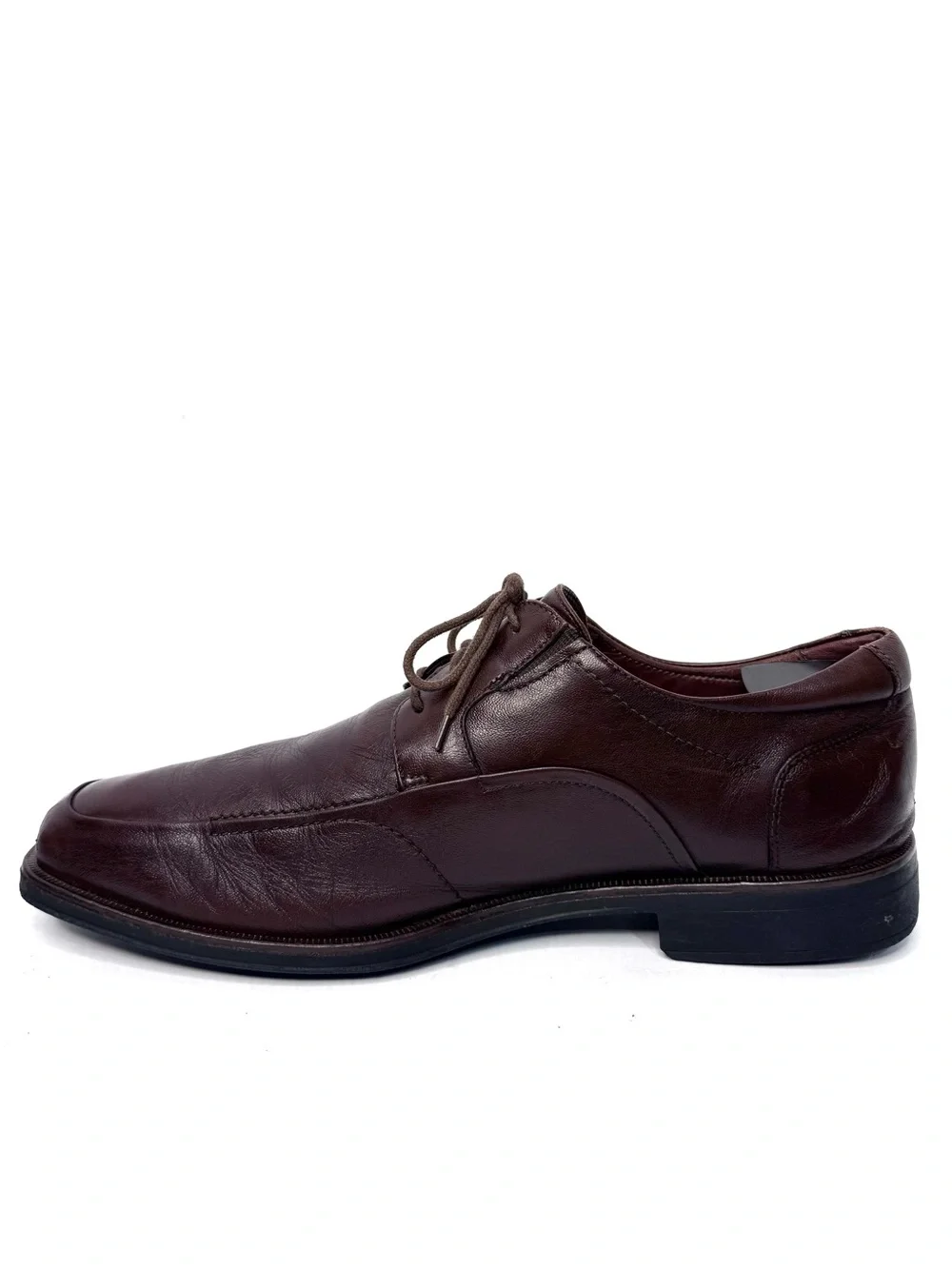 Johnston & Murphy Mens 12M Brown Leather Lace Up Bicycle Toe Dress Shoes Brazil